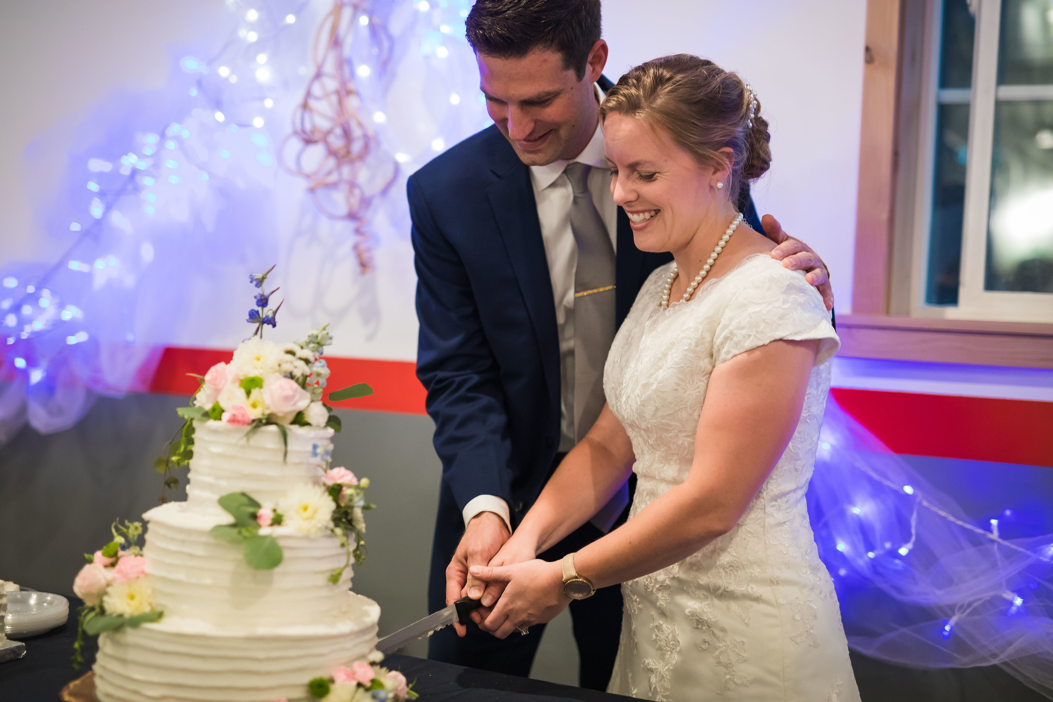 Jacob and Marin Evans at their wedding reception.