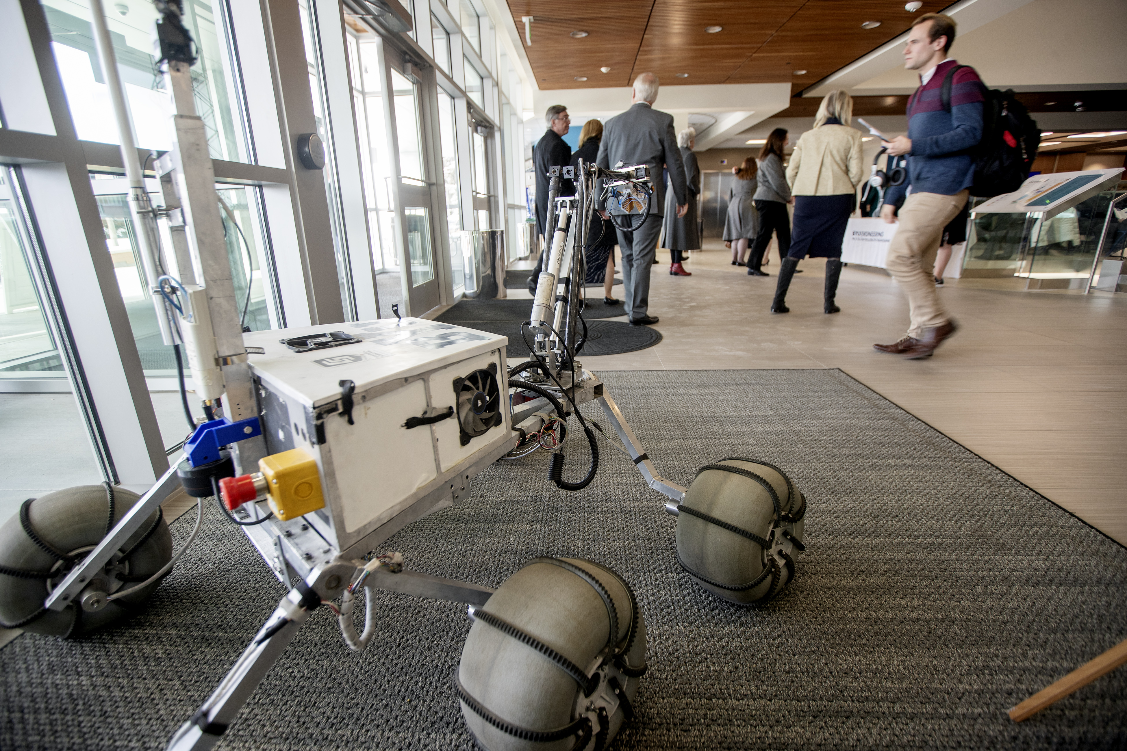 Visitors arrive for the dedication of the new Engineering Building at BYU in Provo on Tuesday, Dec. 4, 2018.