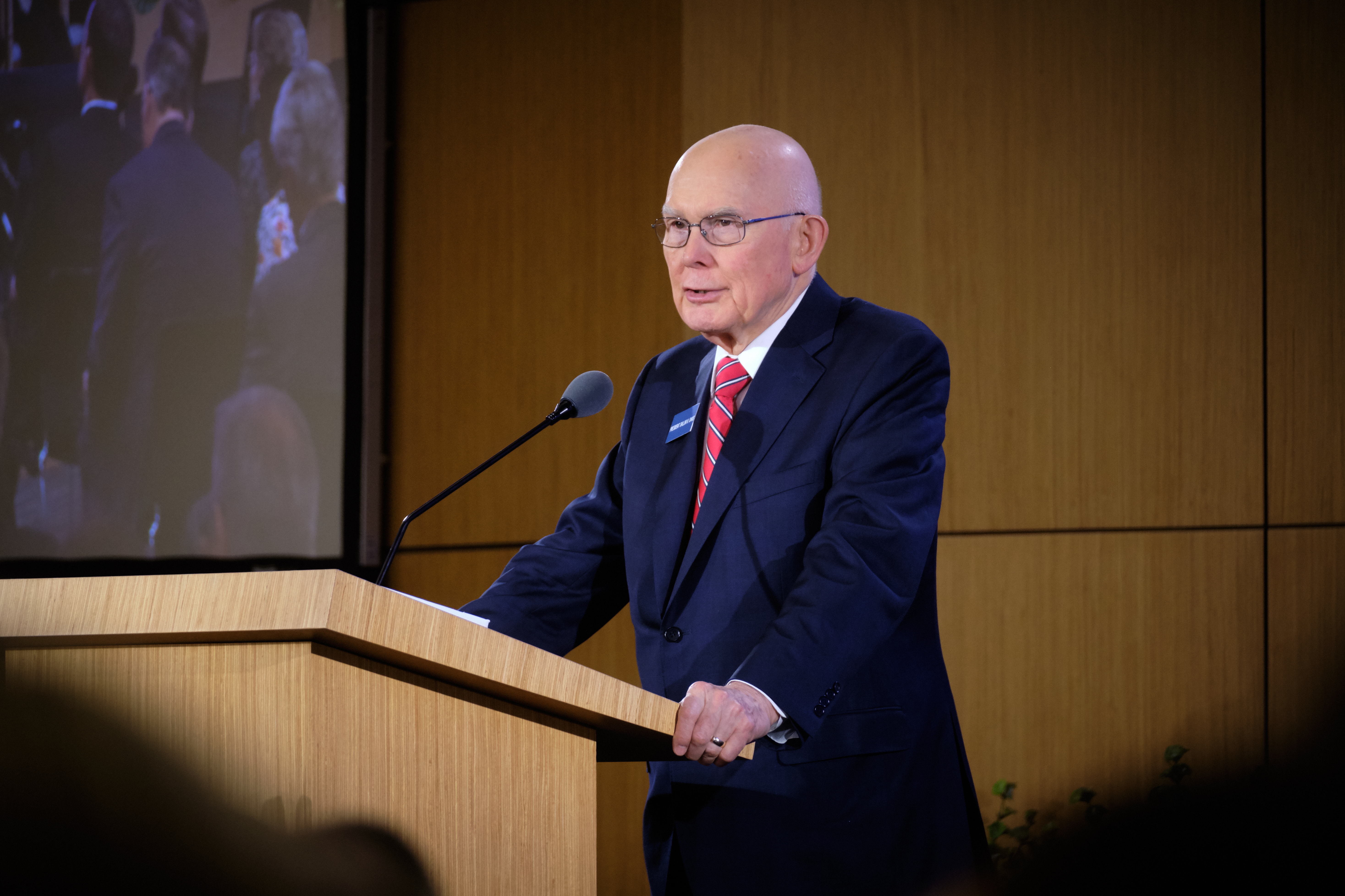 President Dallin H. Oaks, first counselor in the First Presidency, addresses new mission presidents and their companions Monday, June 24, at the New Mission Leaderships Seminar held at the Provo Missionary Training Center in Provo, Utah.
