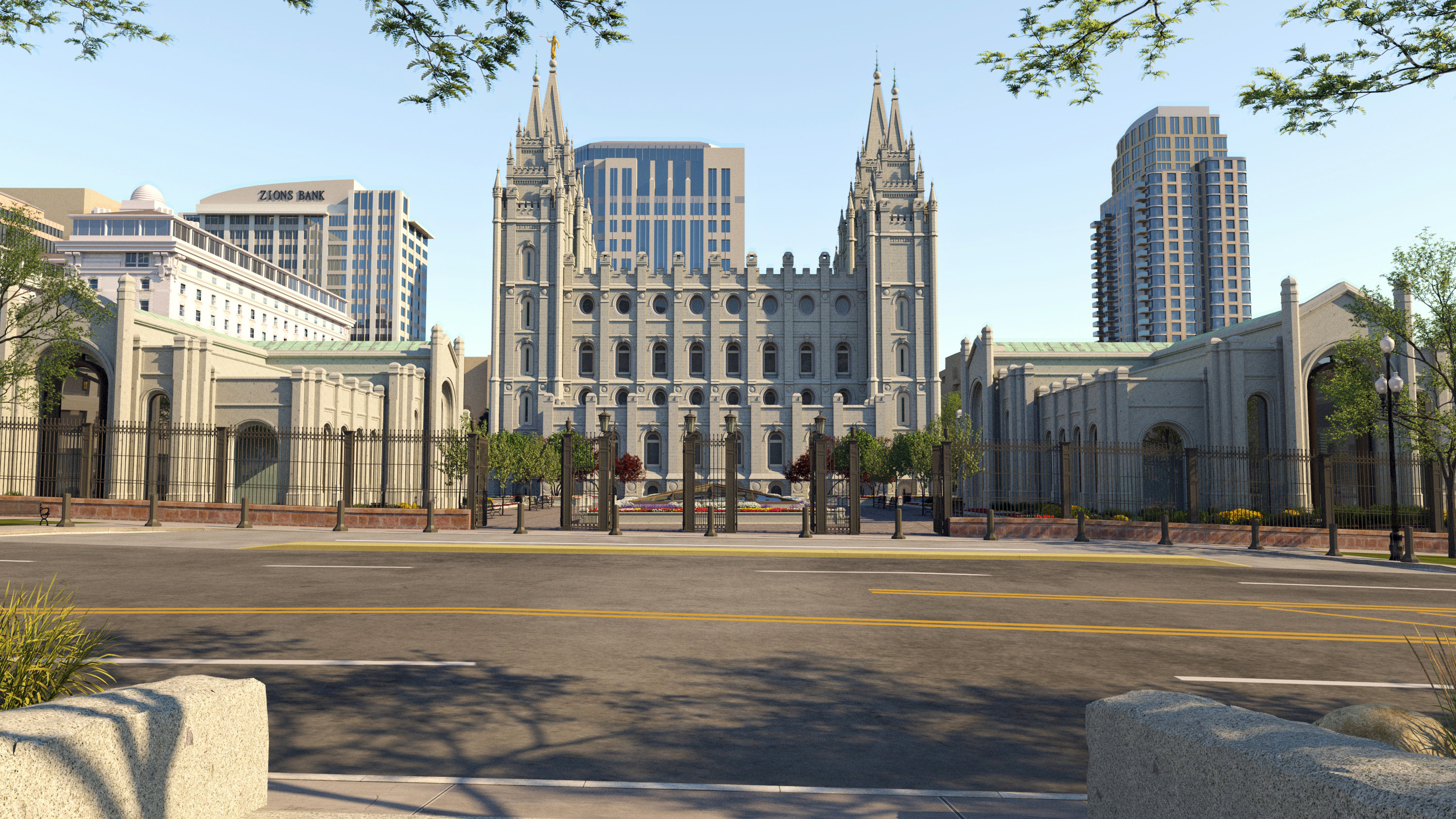 Rendering of the north side entry into Temple Square.