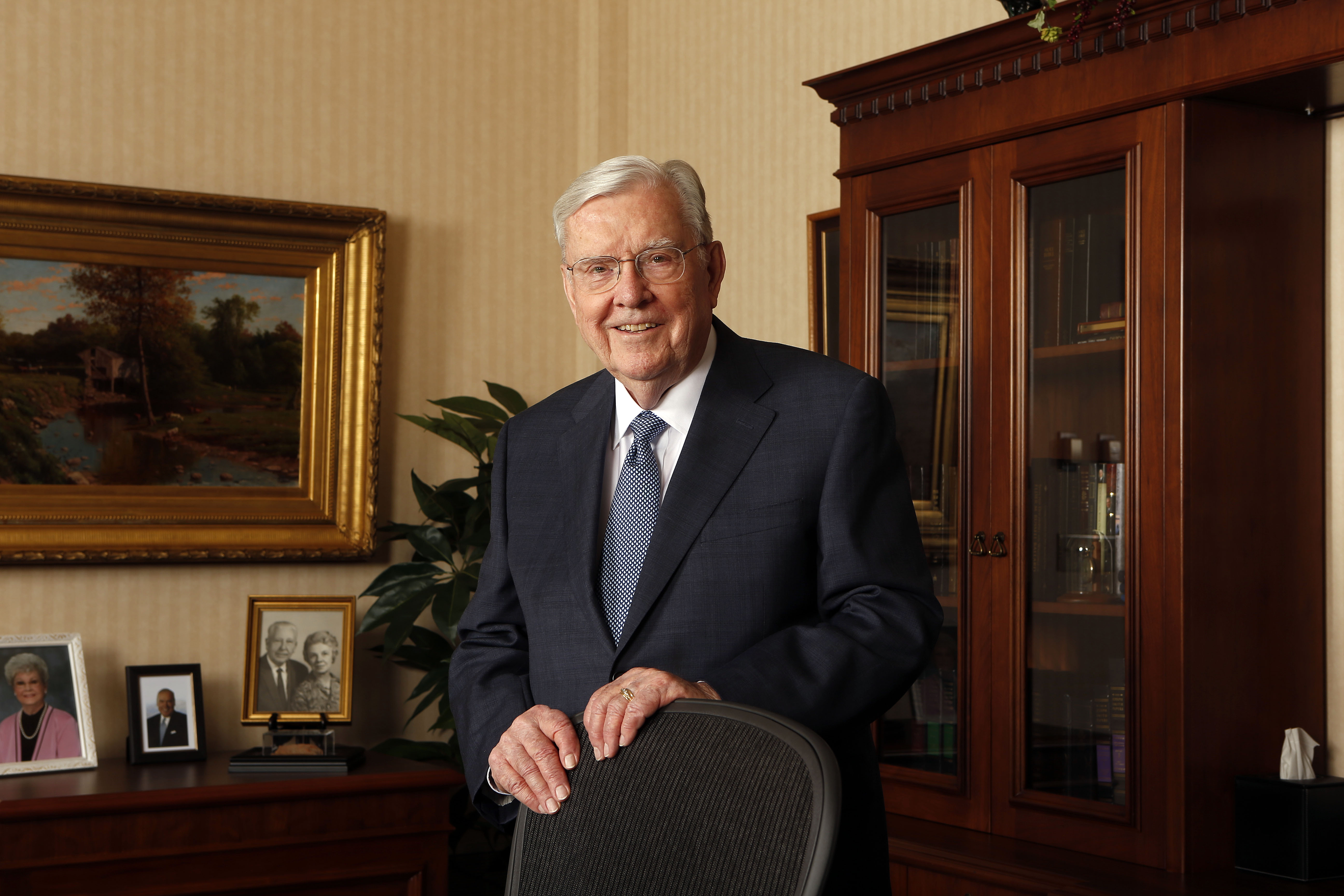 President M. Russell Ballard, Acting President of the Quorum of the Twelve Apostles, poses for a photo in his office in Salt Lake City on Tuesday, March 13, 2018.
