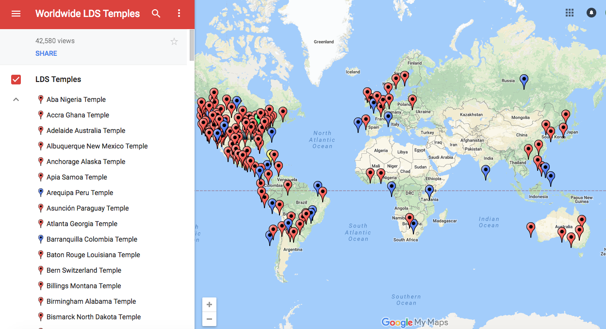 Check Out This List Of Every Church Temple On Google My Maps