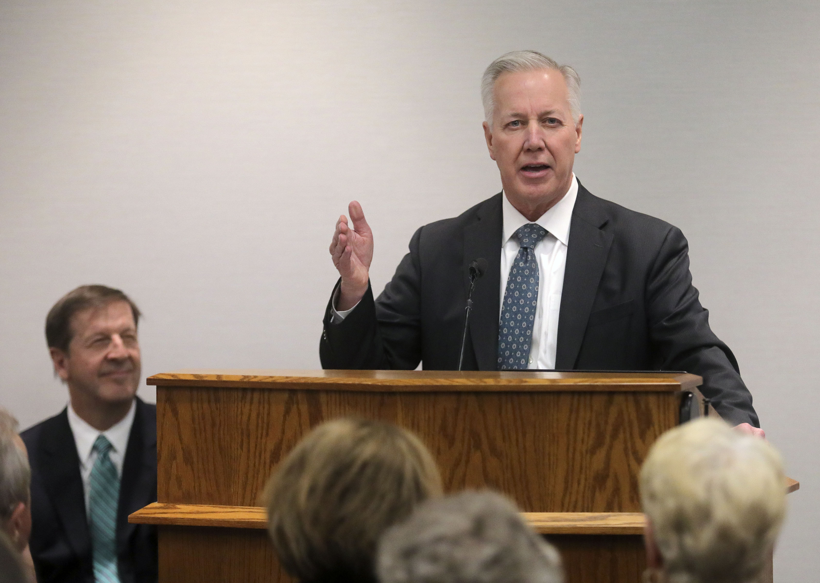Elder Kevin S. Hamilton, executive director of the Family History Department and General Authority Seventy of The Church of Jesus Christ of Latter-day Saints, speaks during the FamilySearch 125th anniversary celebration at the Family History Library in Salt Lake City on Wednesday, Nov. 13, 2019.