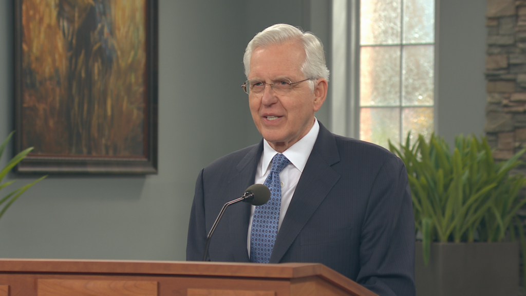 Elder D. Todd Christofferson speaks during a prerecorded message for the Feb. 2, 2020, Venezuela Devotional for Latter-day Saints in the northern South America nation.