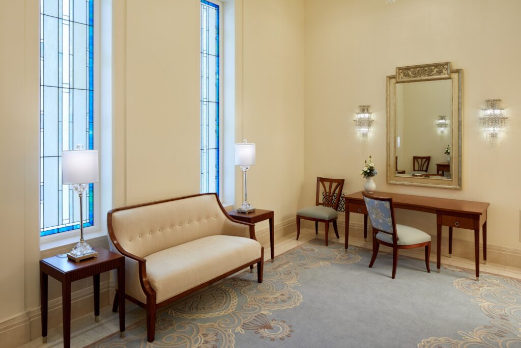 The bride's room in the Rio de Janeiro Brazil Temple.