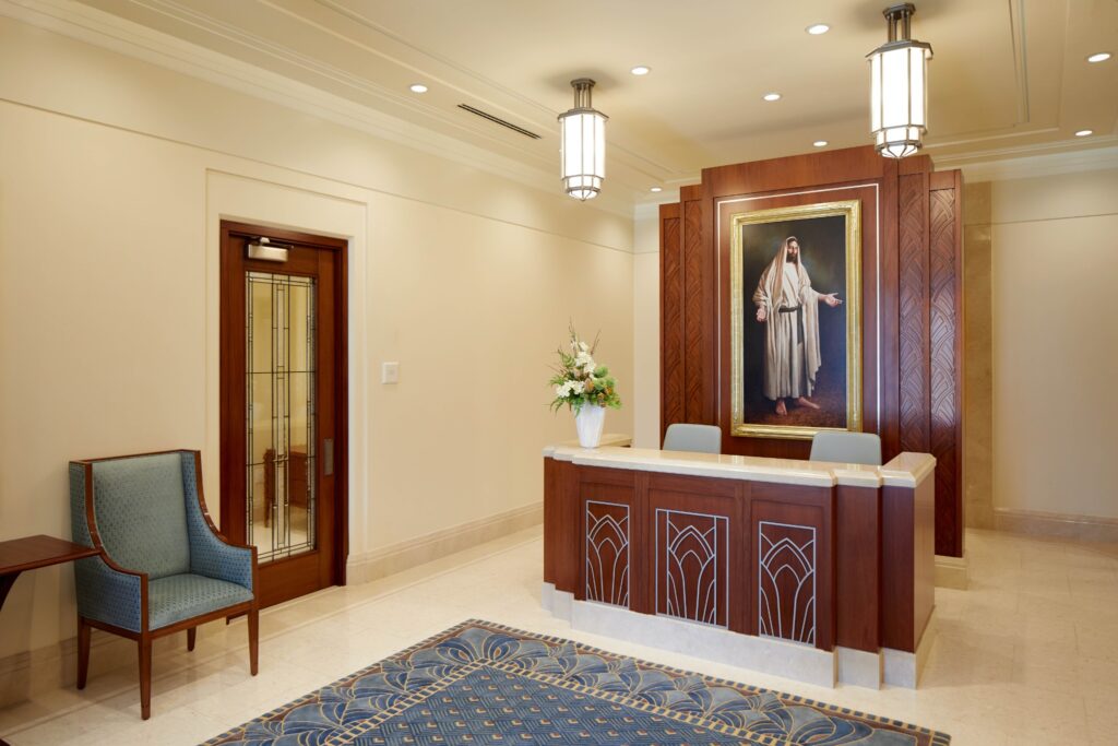 The recommend desk in the Rio de Janeiro Brazil Temple.