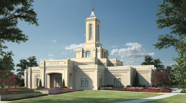A rendering of the Moses Lake Washington Temple.